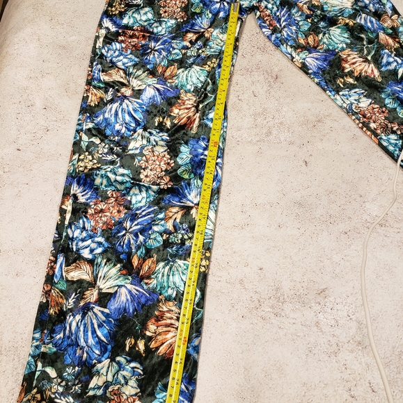 NWOT Zara Floral Print Velour Pants Size S - Picture 9 of 11